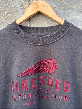 Indian Motorcycle Sweatshirt Gray Crewneck Men’s Size Large Bike Shed LA